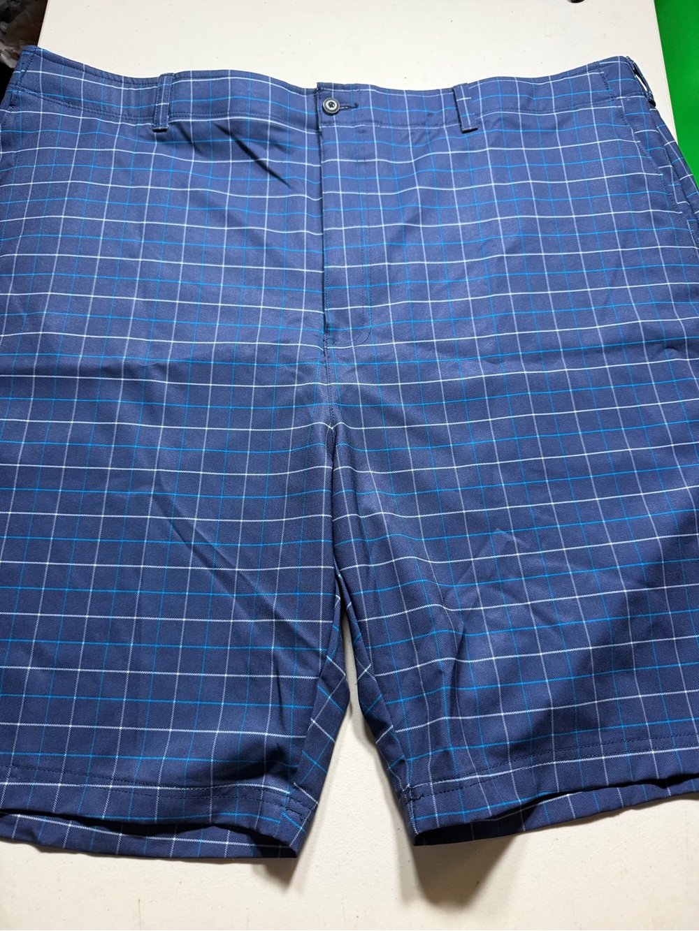 Hogan Blue Plaid Flat-Front Men's Shorts